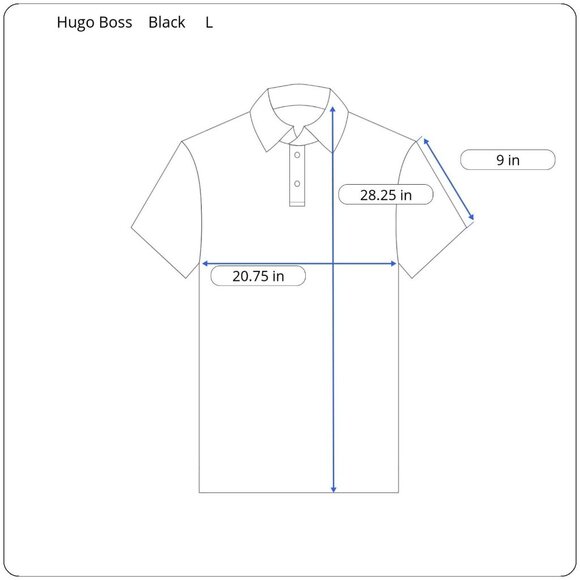 Hugo Boss Big Logo Shuttle Tape Men's Large Slim Black Performance Pique Polo - Picture 3 of 8
